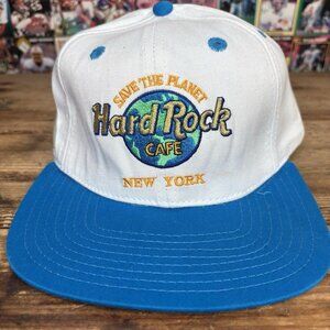 Hard Rock Cafe Men's Blue and White Hat
